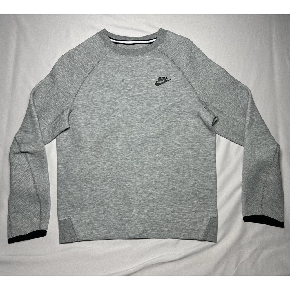 Nike‎ Tech Fleece Crew Sweatshirt Women's Large Heather Grey Pullover